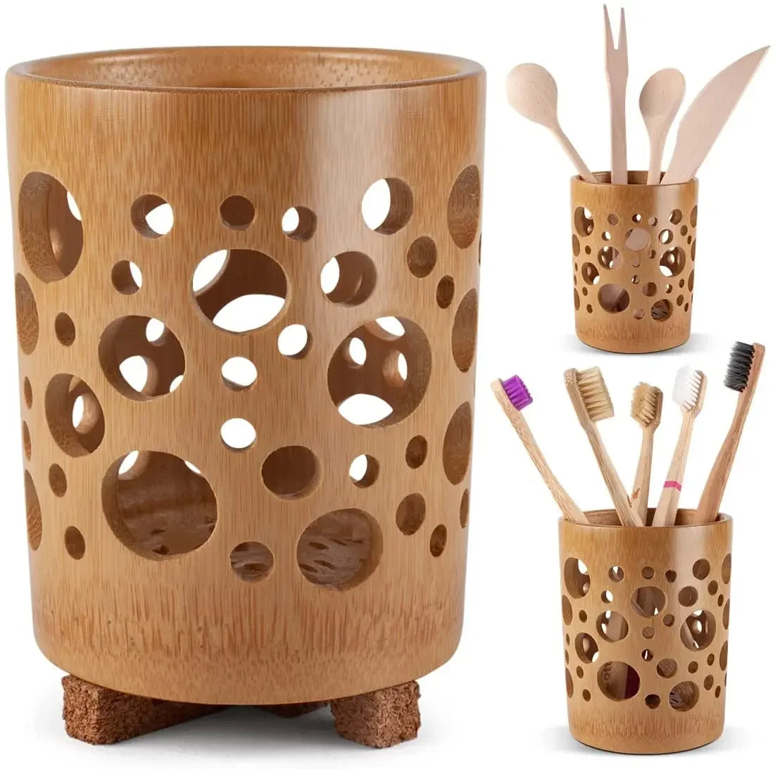 Natural Bamboo Bathroom Holder