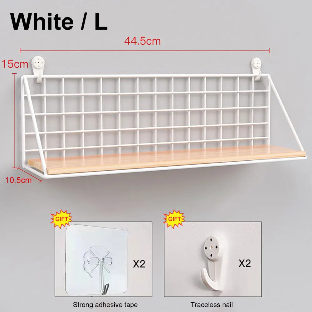 Wall Mounted Wood Hanging Shelves (no Drilling)