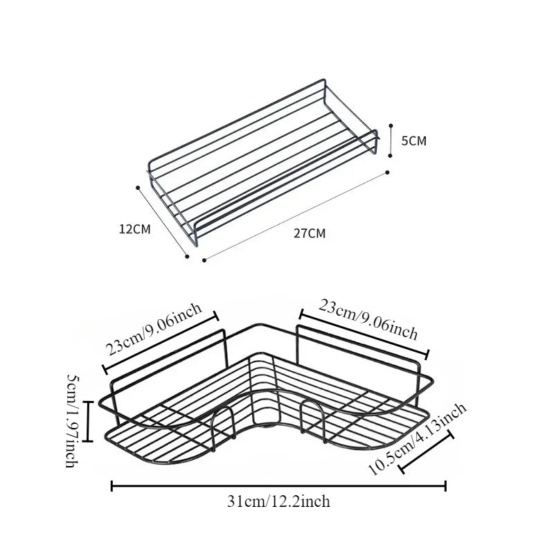 Corner Wall-Mounted Bathroom Shelf