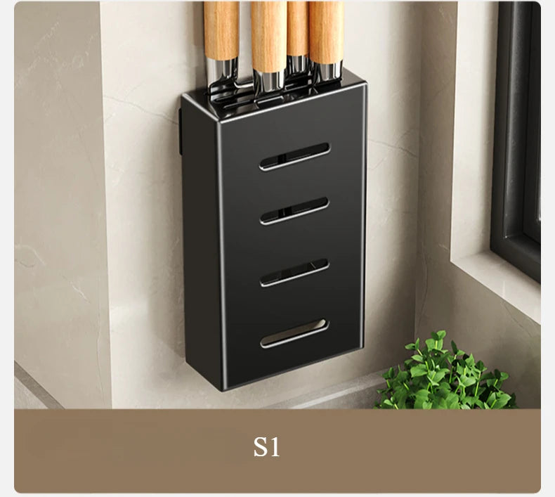 Stainless Steel Wall-Mounted Knife Holder