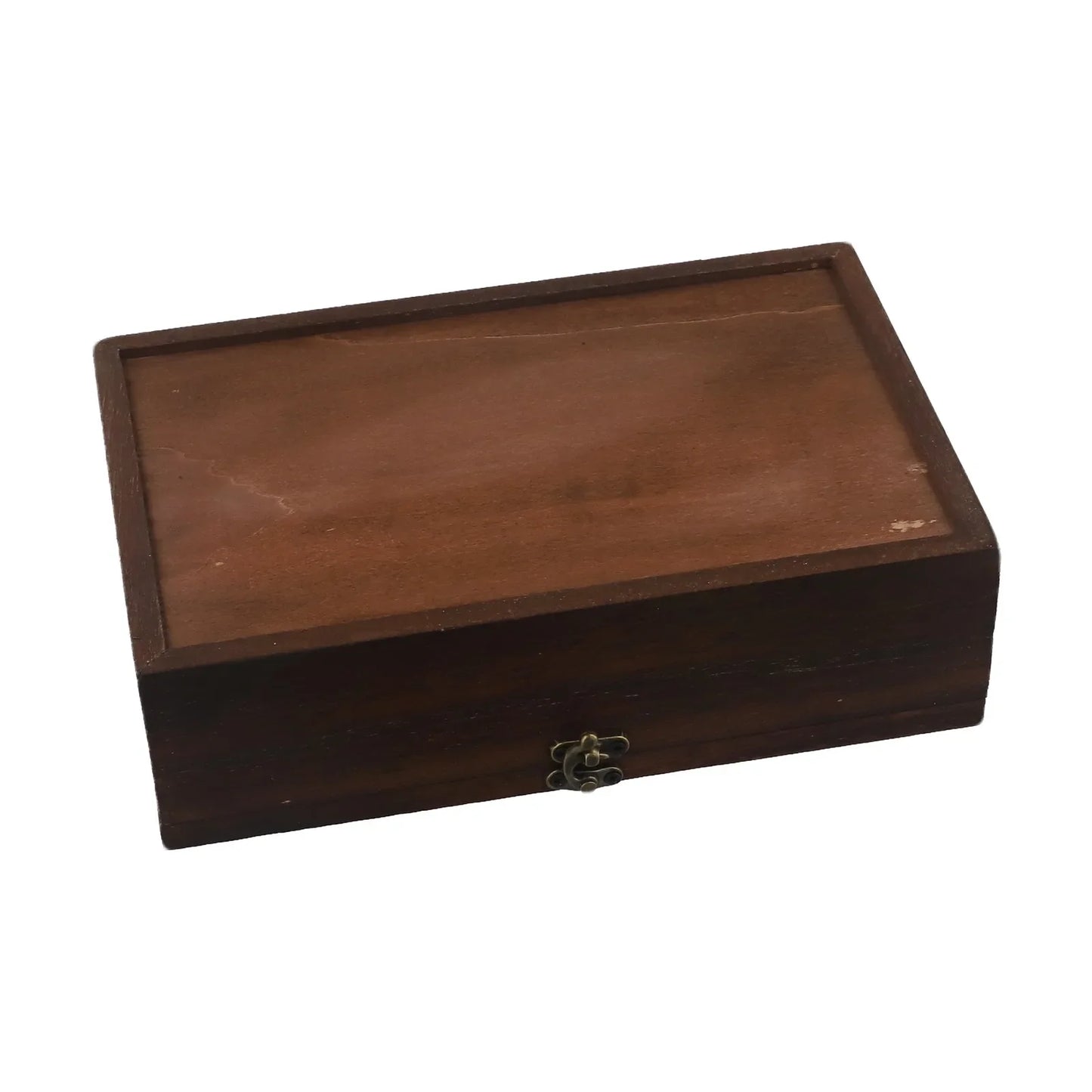Retro Solid Wood Storage Box with Lid