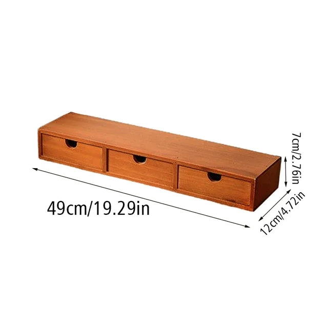 Retro Wooden Drawer Desk Organizer