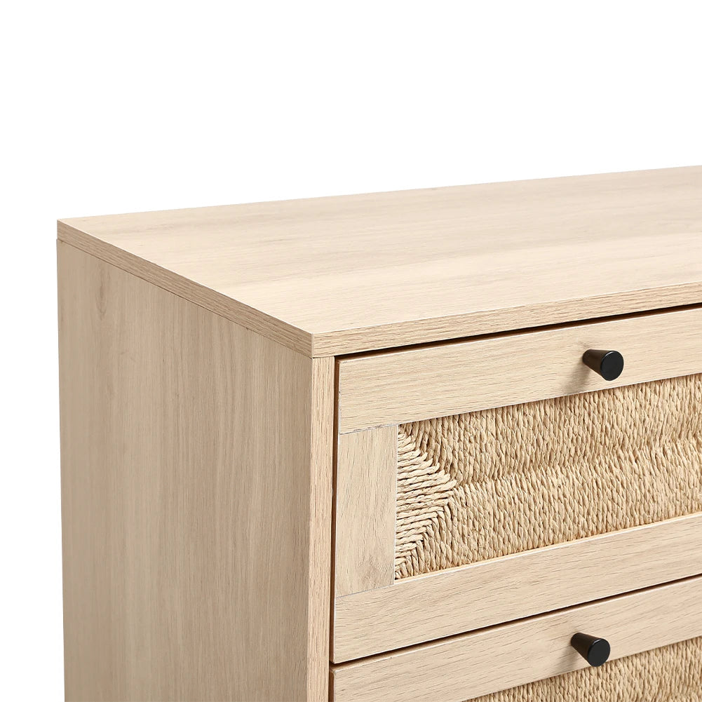 【Lifeideas】2/3-Drawer Woven Accent Cabinet Livingroom Bedroom Decoration Storage Shelf Modern Classic