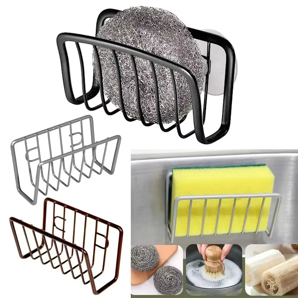 Stainless Steel Sink Sponge & Rag Organizer