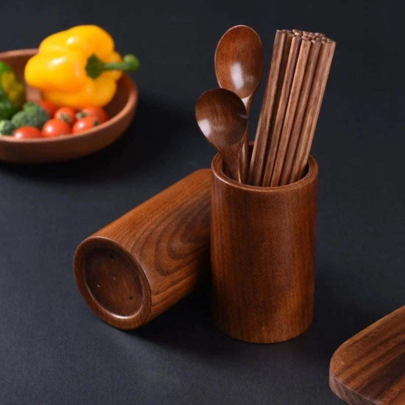 Bamboo Wooden Chopstick Holder with Drainage