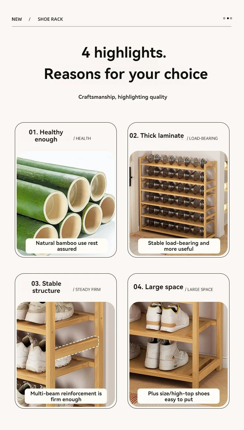 Multi-Layer Solid Wood Shoe Rack