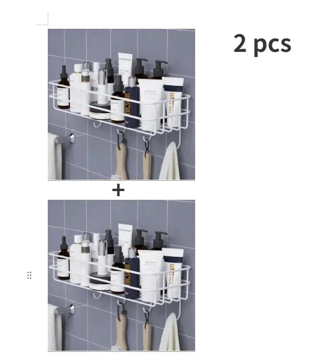 Japanese-Style Wrought Iron Bathroom Wall Shelf