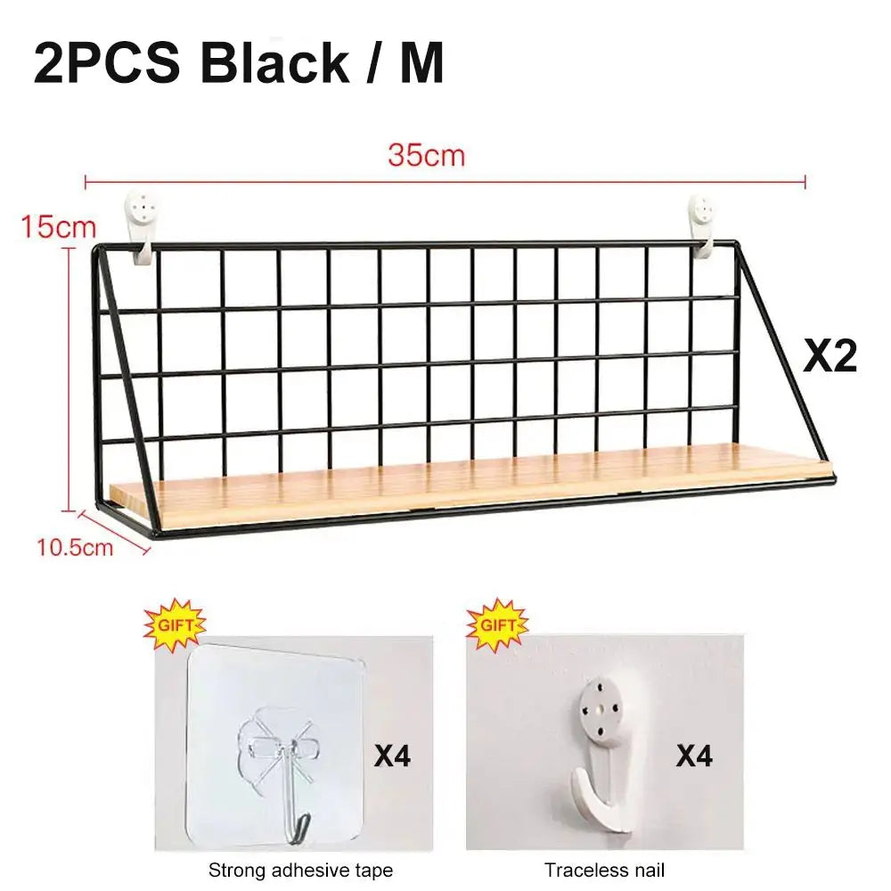 Wall Mounted Wood Hanging Shelves (no Drilling)