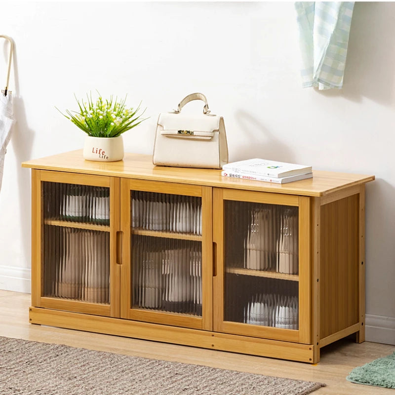 Home Entryway Shoe Bench Sit and Store Shoe Cabinet Breathable Dust-Proof Shoe Organizer Long Bench Shoe Rack for Doorway
