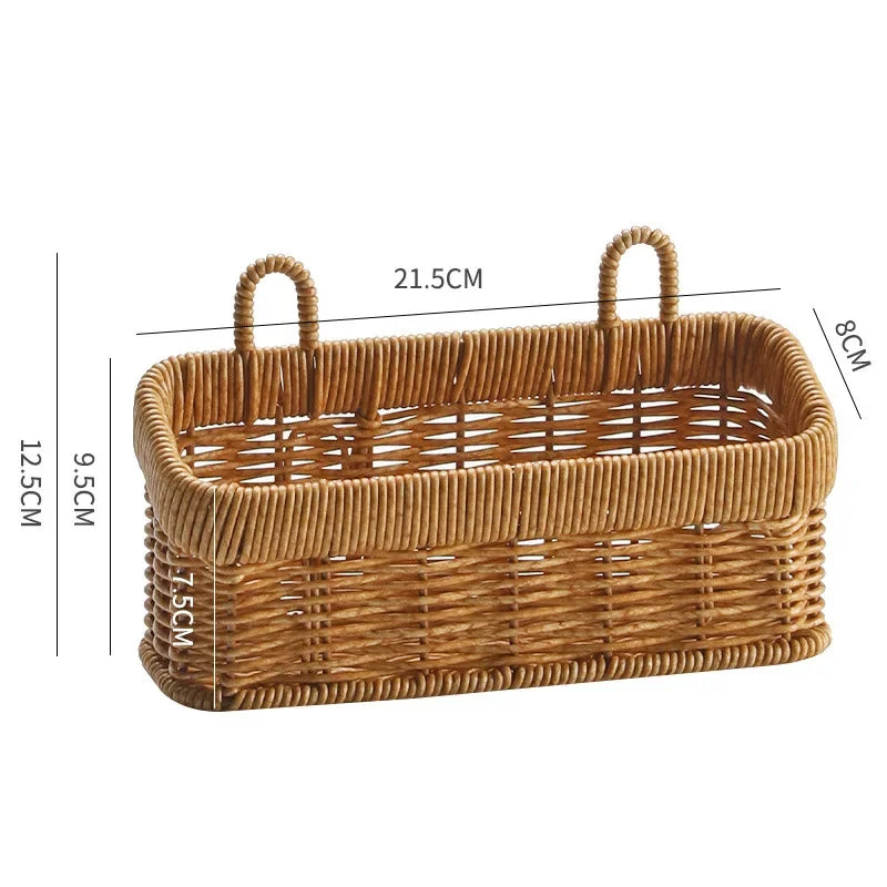 Wall Hanging Storage Basket Container Decorative Basket Hand Woven Kitchen Storage Basket for Garden Flower Pot Living Room