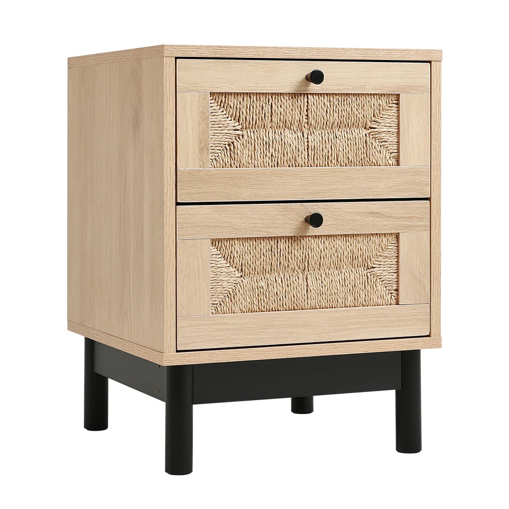 【Lifeideas】2/3-Drawer Woven Accent Cabinet Livingroom Bedroom Decoration Storage Shelf Modern Classic