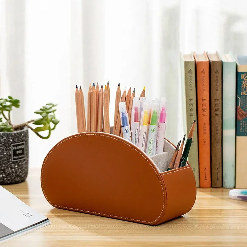 5-grid PU leather storage box