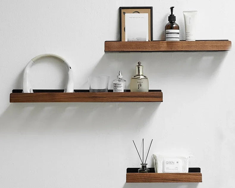 Wooden Wall-Mounted Bathroom Shelf