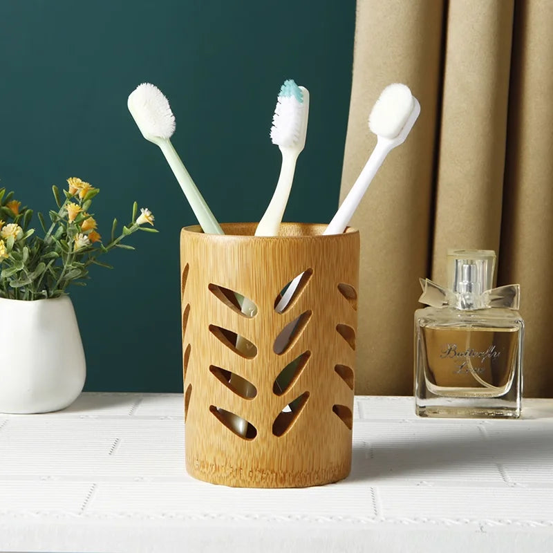 Natural Bamboo Bathroom Holder