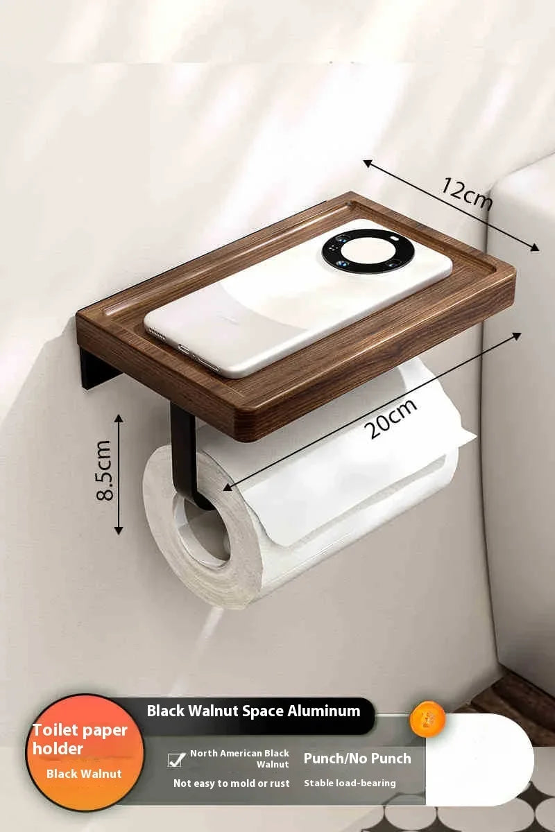 Walnut Wall-Mounted Towel Rack