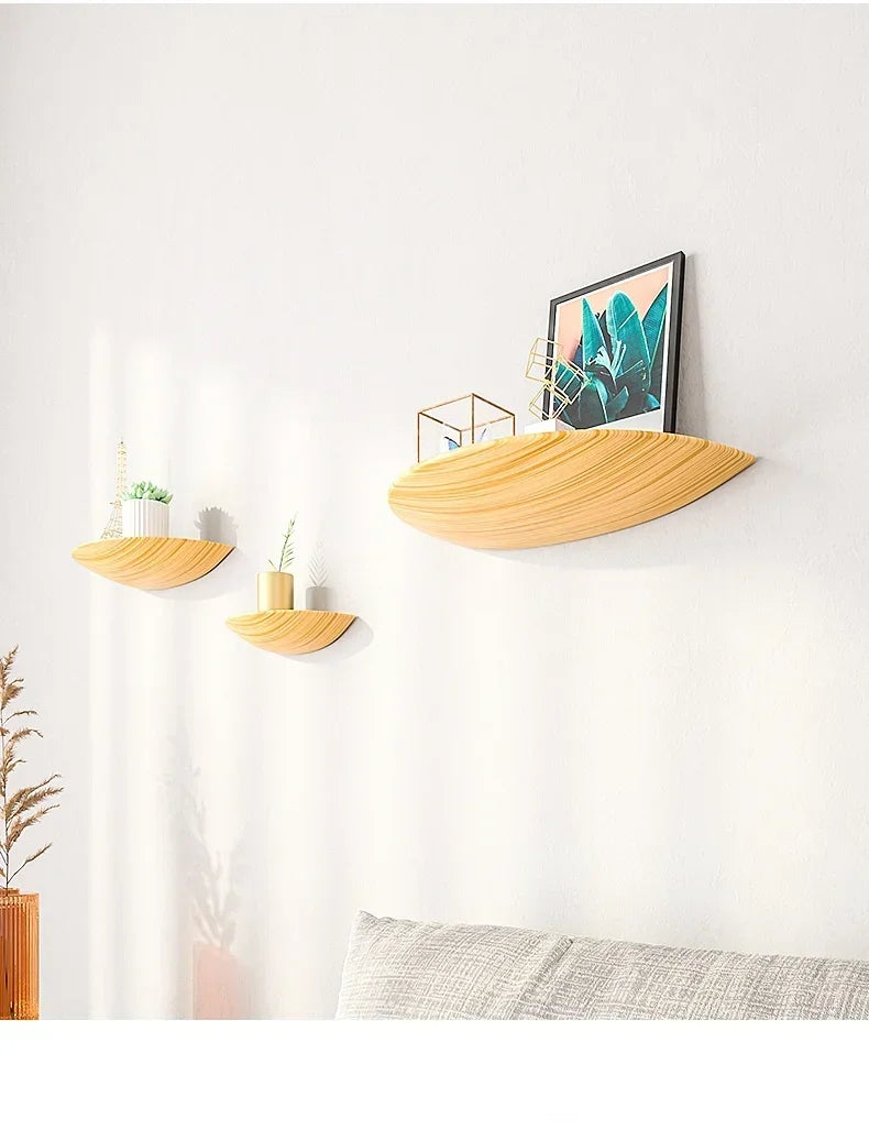 Half-Moon Wooden Wall Shelf