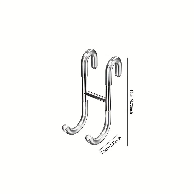 Stainless Steel Shower Door Hooks - No-Drill