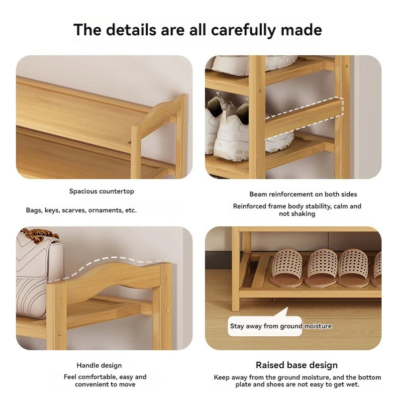 Multi-Layer Solid Wood Shoe Rack