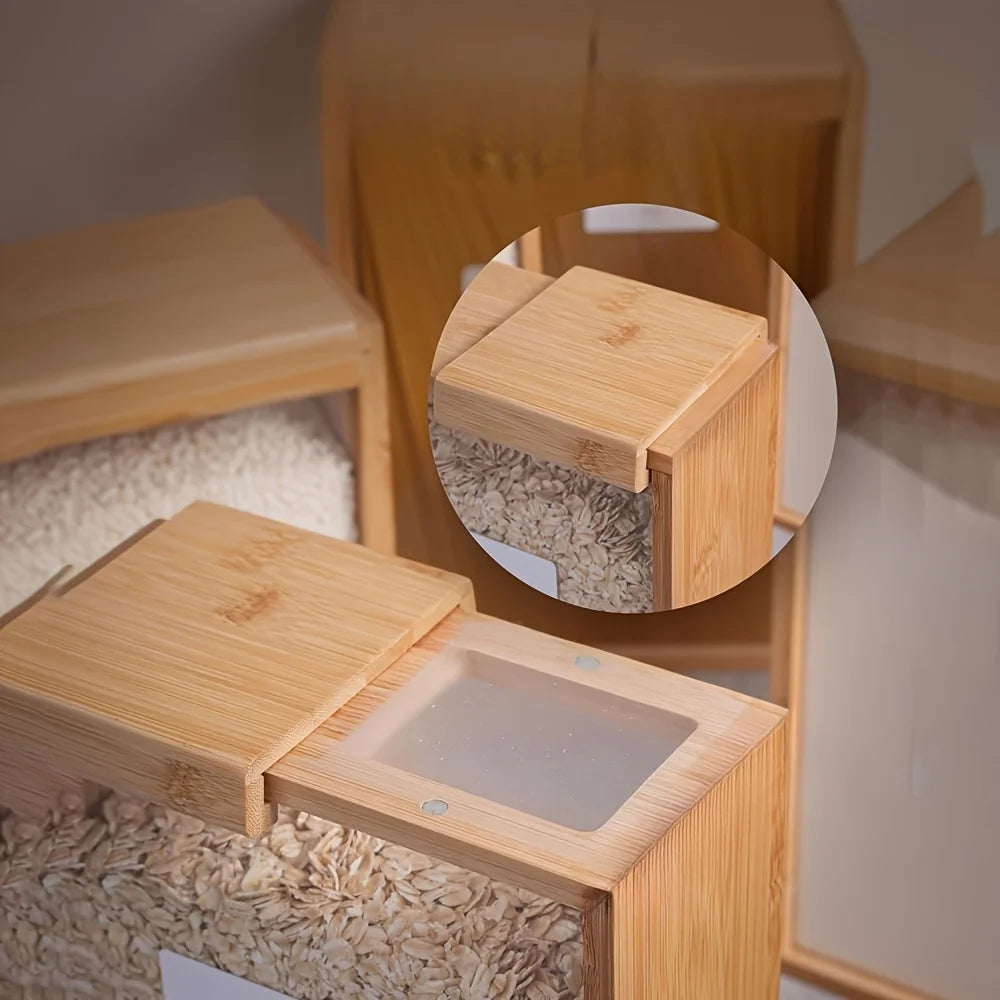 Multifunctional Bamboo Sliding Storage Box