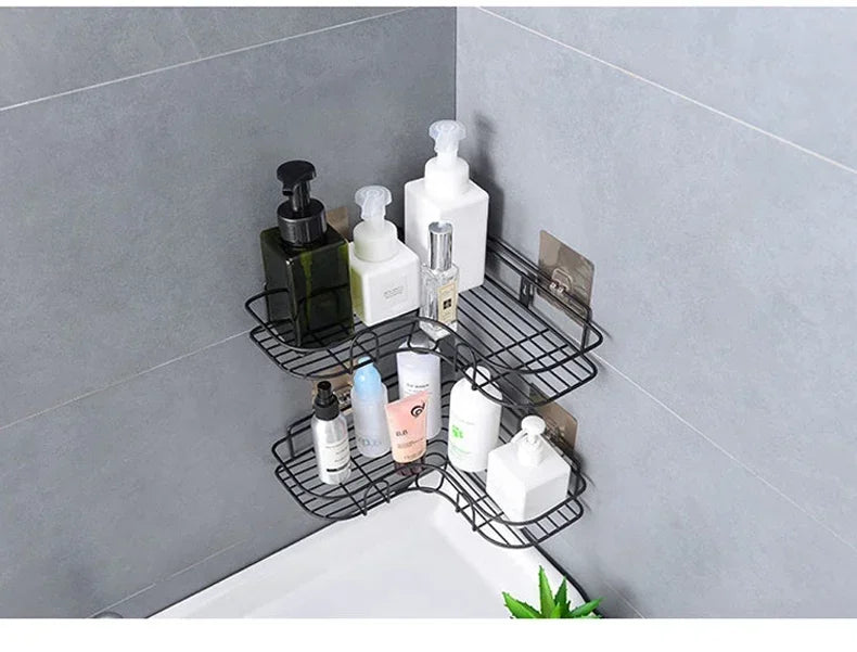 Corner Wall-Mounted Bathroom Shelf