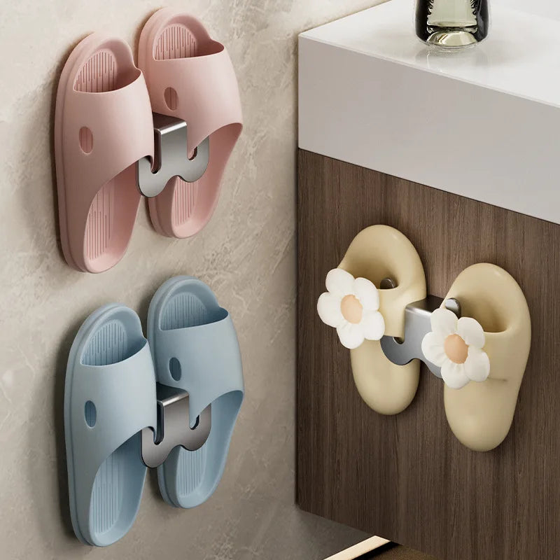 Space-Saving Wall-Mounted Slipper Rack