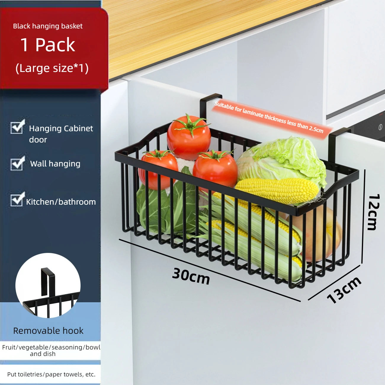 Under-Sink Cabinet Hanging Storage Rack