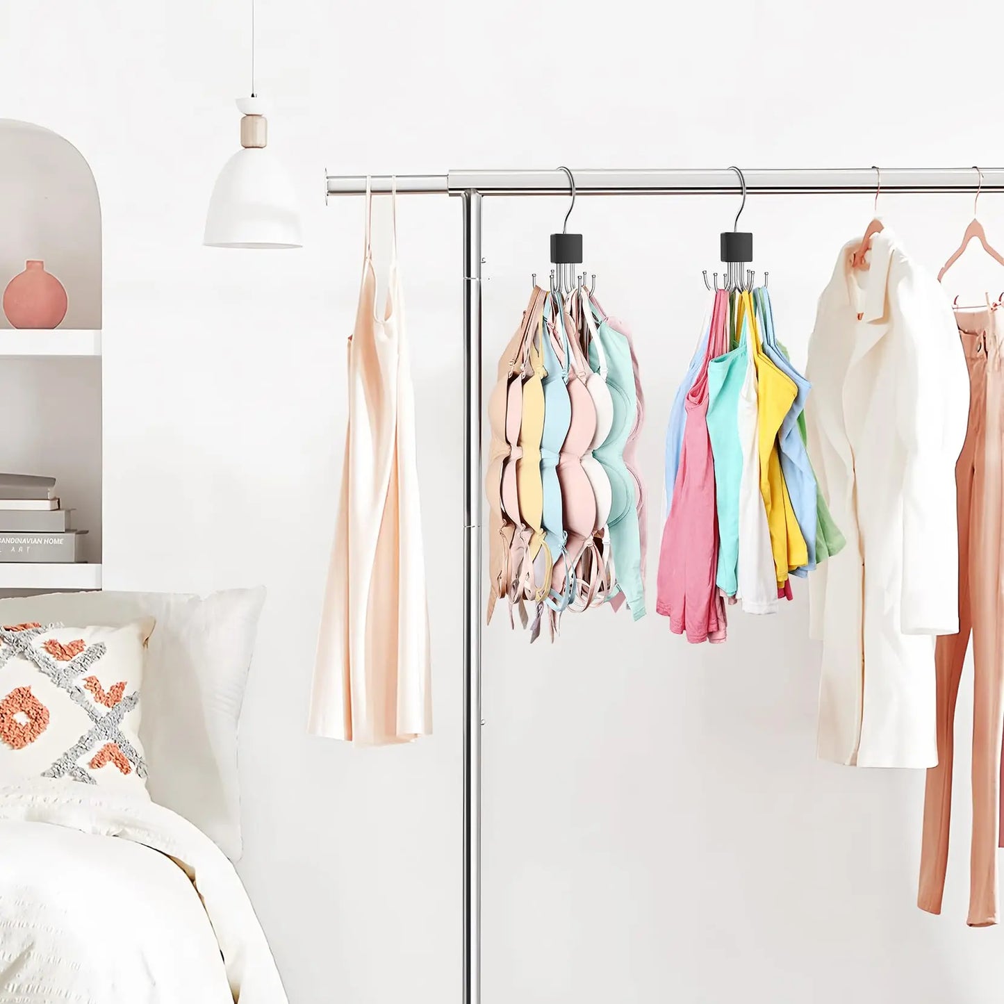 Wood & Stainless Steel Belt Rack