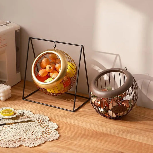 Wrought Iron Hanging Fruit Basket