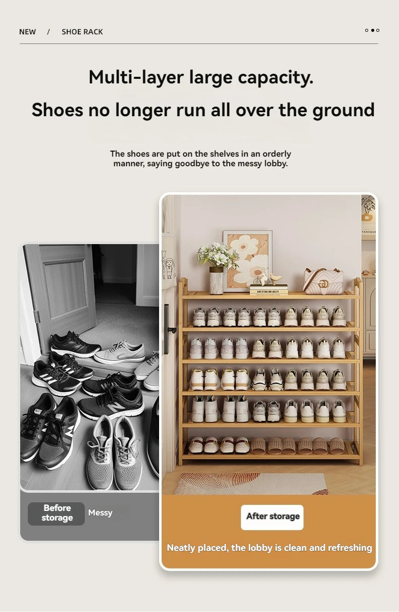 Multi-Layer Solid Wood Shoe Rack