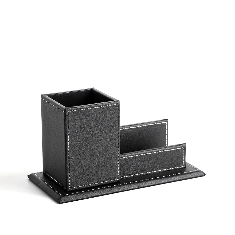 Business Leather Pen Holder Makeup Brush Storage Box Living Room Desktop Storage Office Desktop Storage Box
