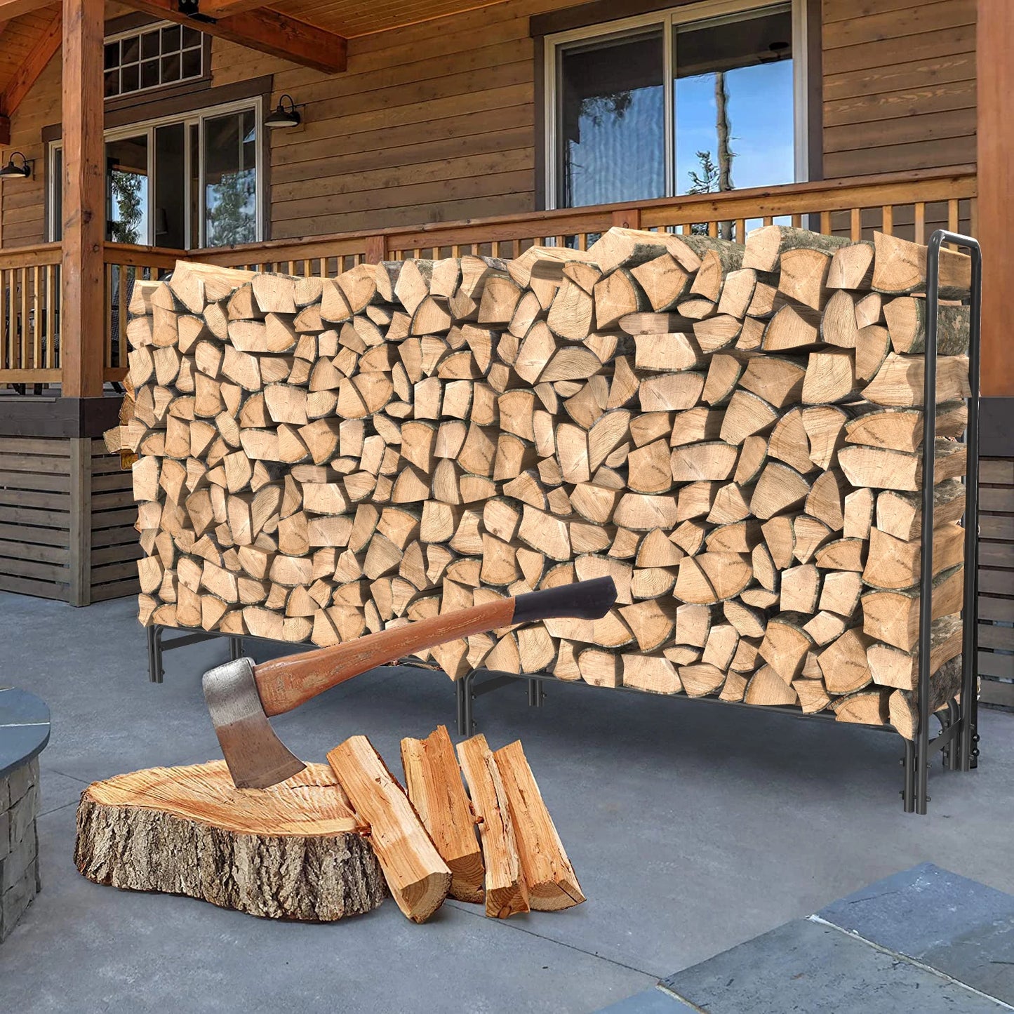 Heavy-Duty Outdoor Firewood Rack