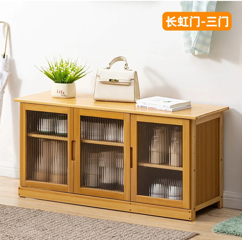 Home Entryway Shoe Bench Sit and Store Shoe Cabinet Breathable Dust-Proof Shoe Organizer Long Bench Shoe Rack for Doorway