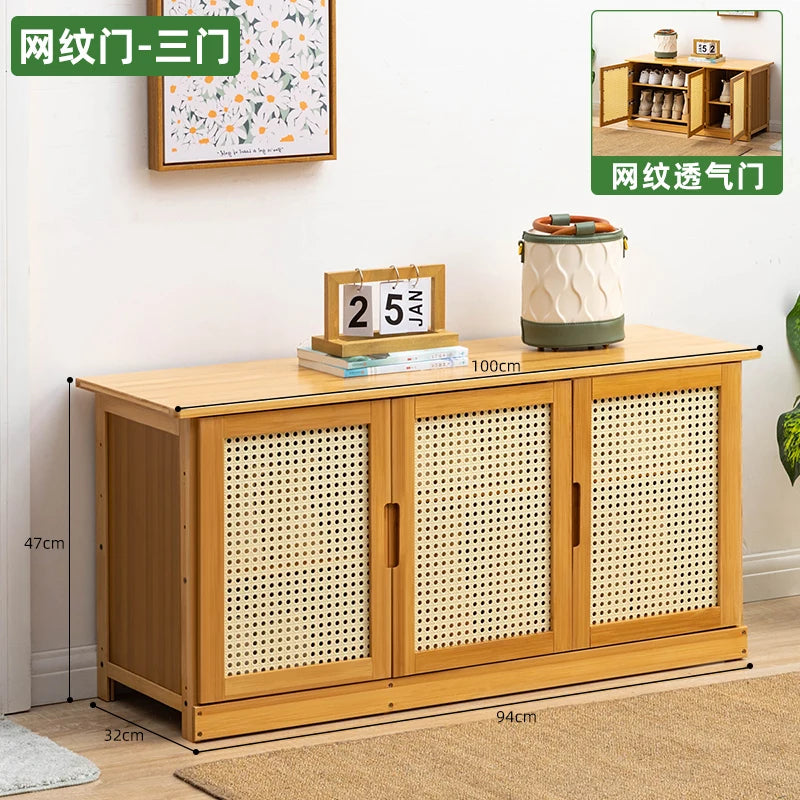 Home Entryway Shoe Bench Sit and Store Shoe Cabinet Breathable Dust-Proof Shoe Organizer Long Bench Shoe Rack for Doorway