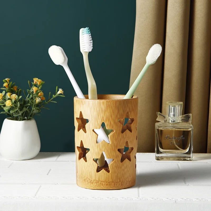Natural Bamboo Bathroom Holder