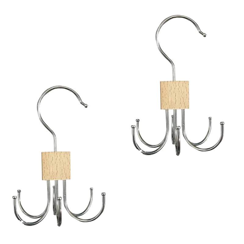 Wood & Stainless Steel Belt Rack