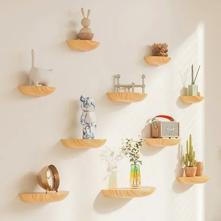 Wall-Mounted Wooden Shelf