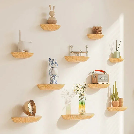 Wall-Mounted Wooden Shelf