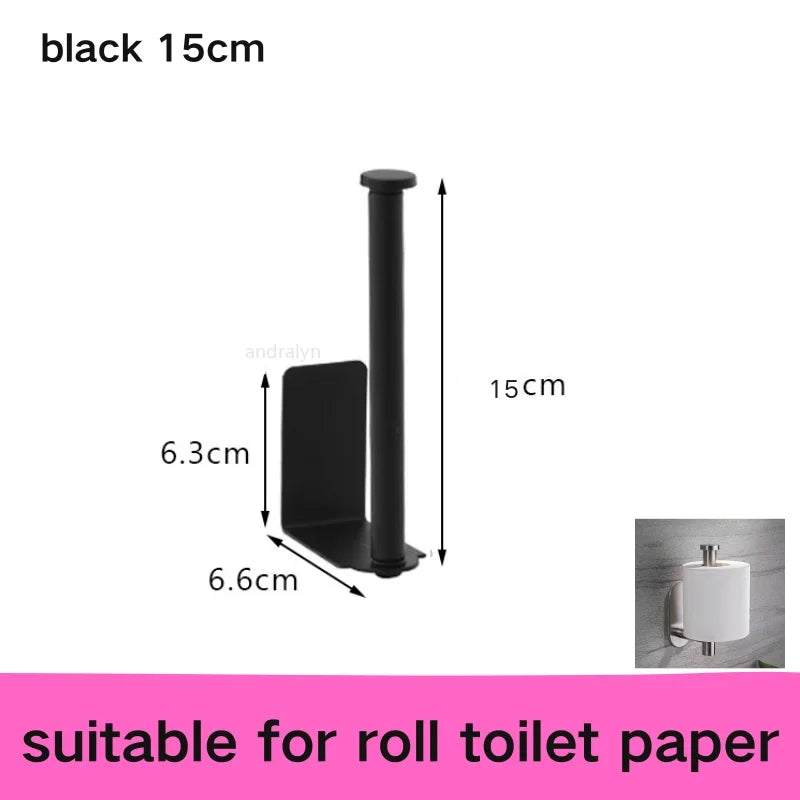 Stainless Steel Self-Adhesive Towel & Toilet Roll Holder – No Drills