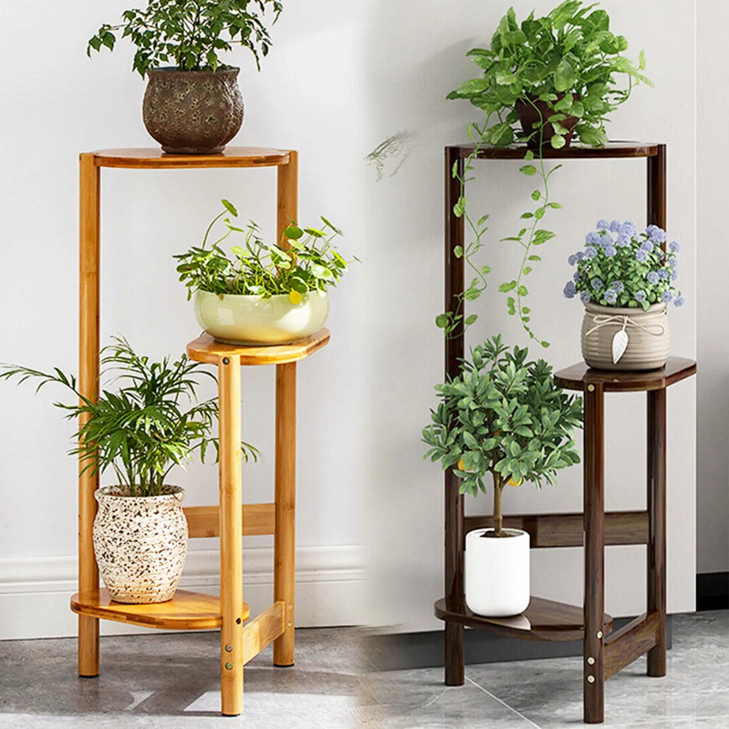 Space-Saving Bamboo Plant Stand