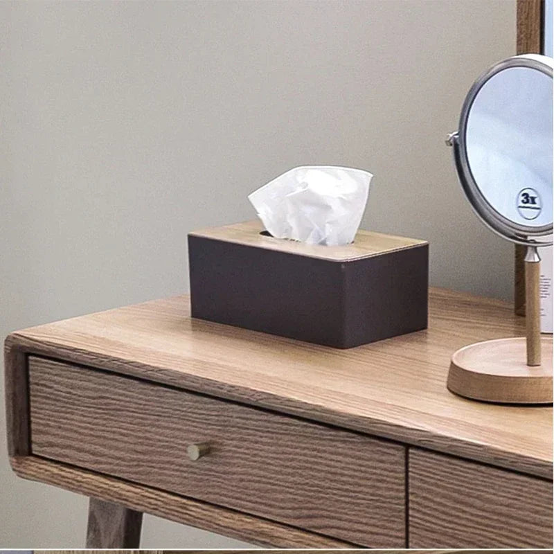 Wood & Bamboo Tissue Box