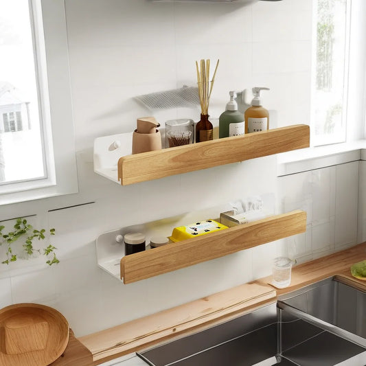 Rustic Wooden Kitchen Shelf