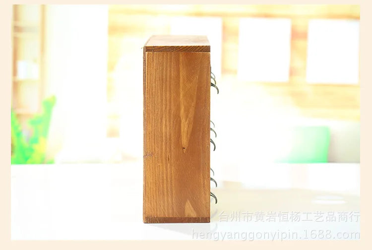 Vintage Wooden Desktop Drawer Organizer