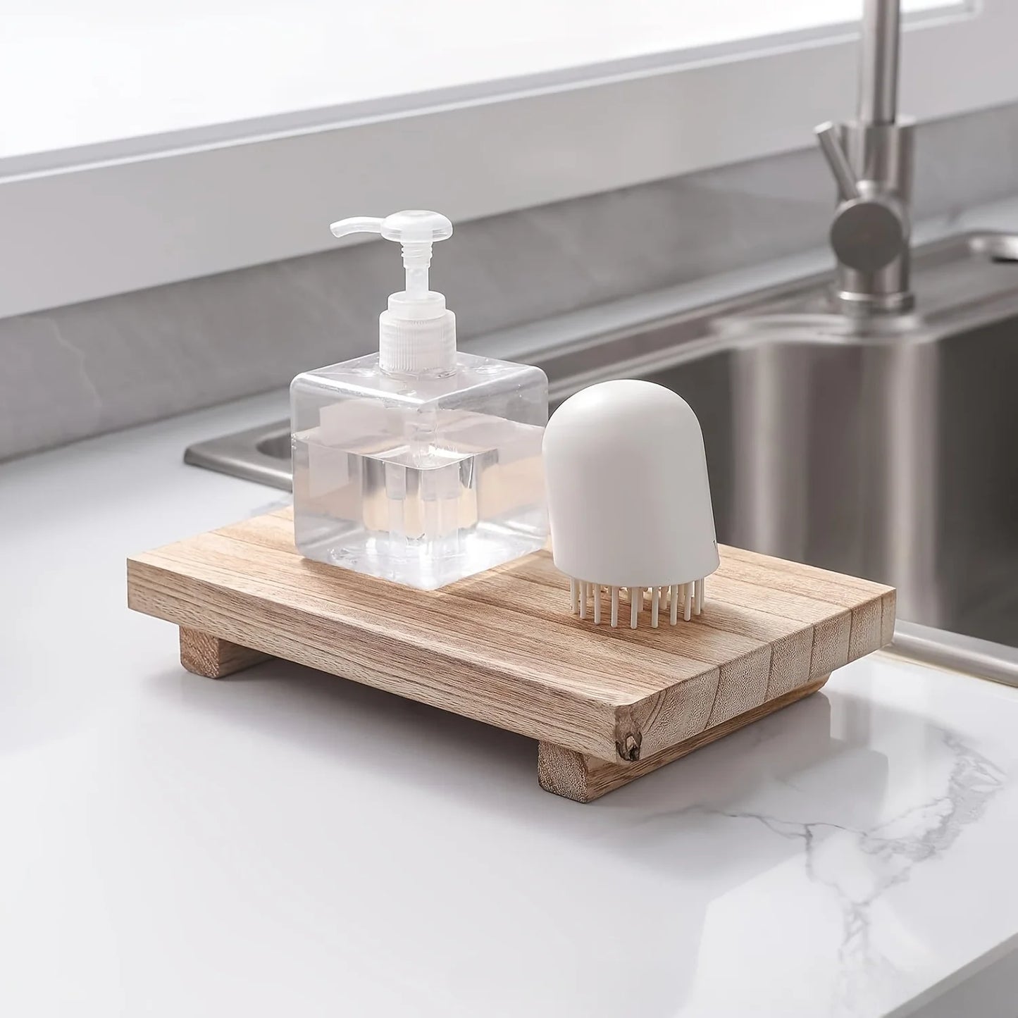 Minimalist Wooden Bathroom Pedestal Tray