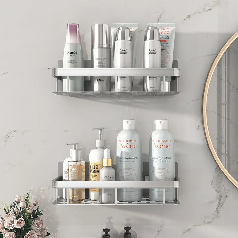 Minimalist Aluminum Wall-Mounted Bathroom Shelf