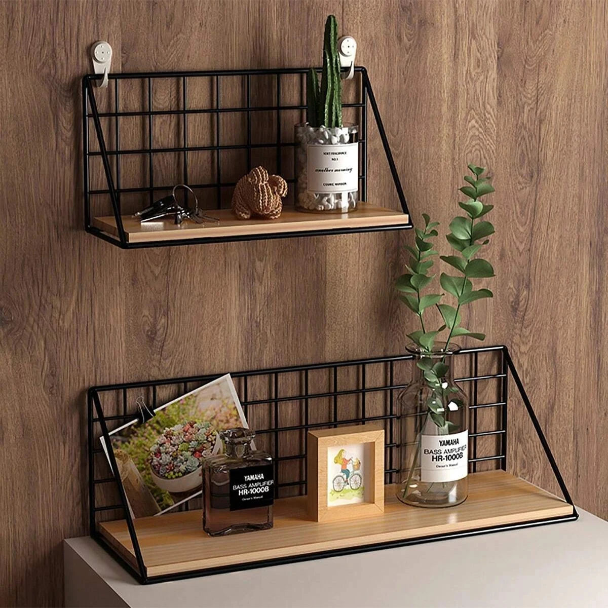 Wall Mounted Wood Hanging Shelves (no Drilling)