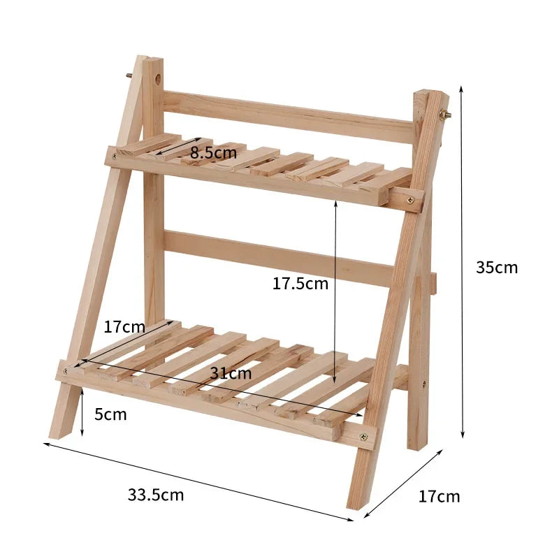 Wooden Storage Shelf 2-Tiers Desktop Organize