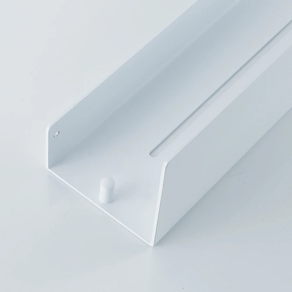 White Aluminium Corner Shower Shelf with Hooks