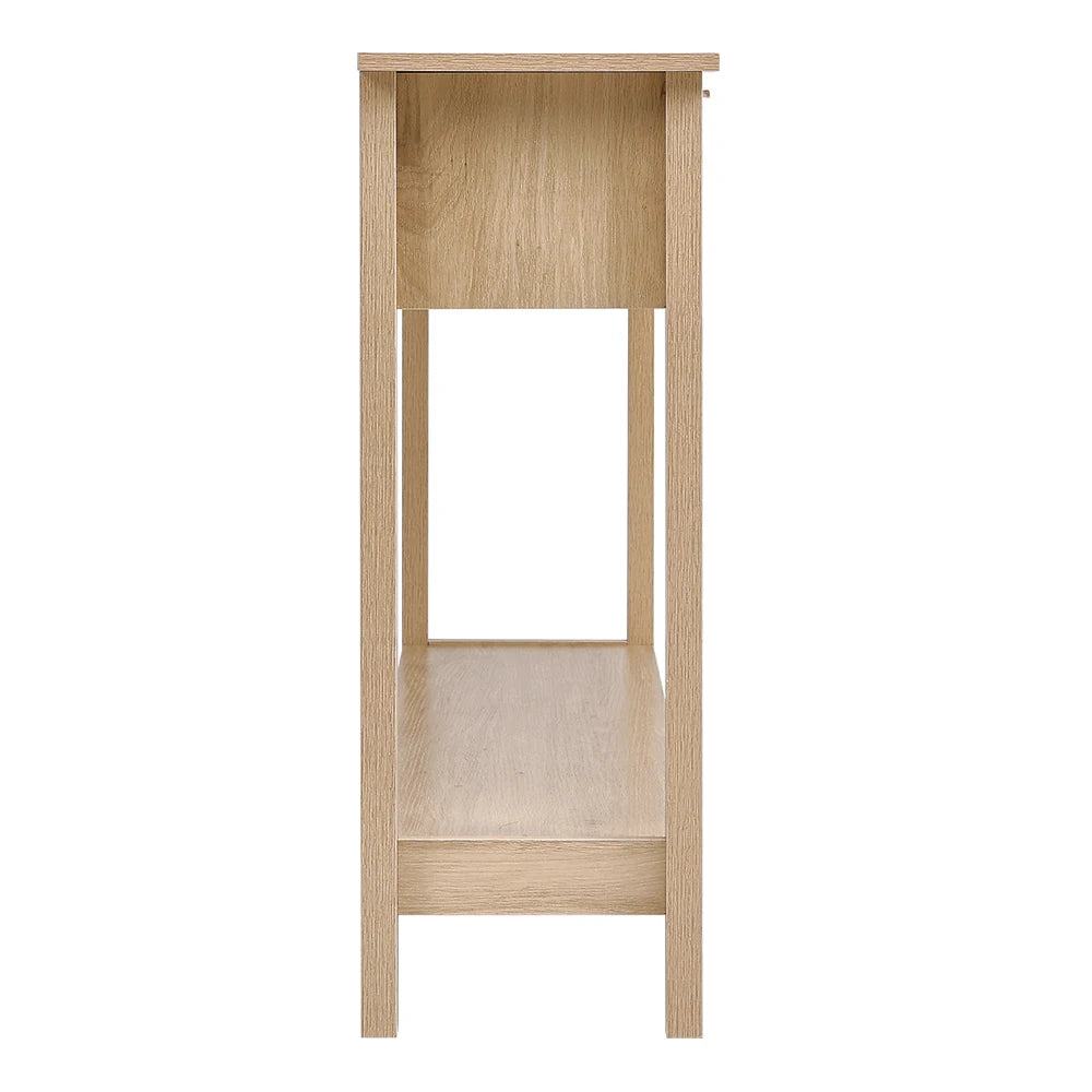 【Lifeideas】Rustic Wood Console Table with 3 Rattan Drawer Livingroom Bedroom Decoration Storage Cabinet