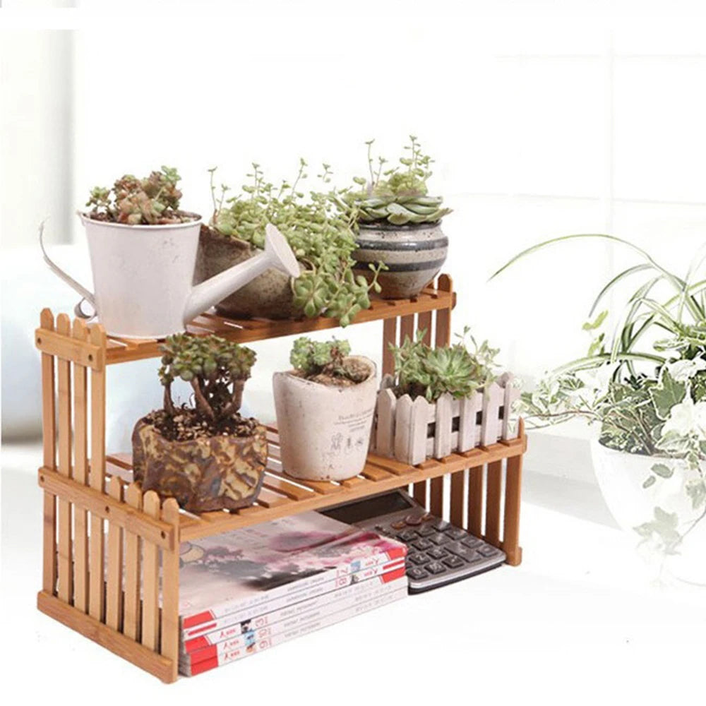 Indoor Plants Holder Wood Shelf Pot Organizer Bookshelf Balcony Bay Window Small Plant Flower Rack Storage Flower Pot Shelves