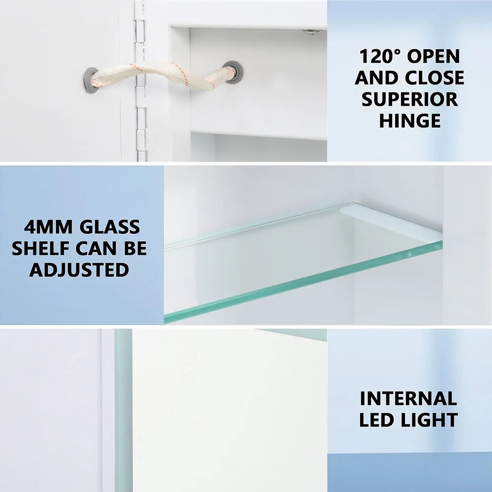 Modern LED Wall-Mounted Mirror Cabinet